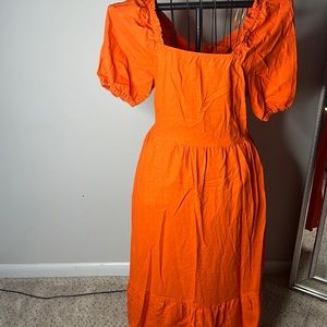 Orange backless dress
